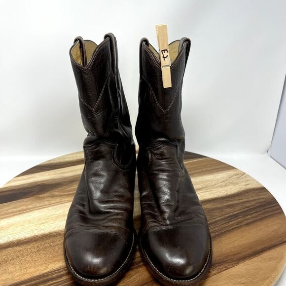 JUSTIN Mens Size 9 Boots 3162 Jackson Deerlite Cowboy Western Leather Roper